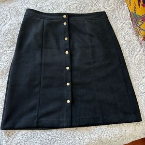 Black faux-suede LOFT skirt